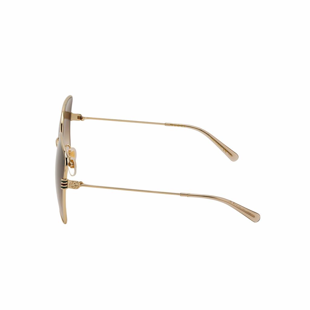 GUCCI alloy frame gold frame brown lenses alloy irregular sunglasses women's models