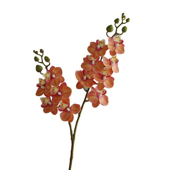 Artificial Moth Orchids 2 Fork Realistic Fake Silk Flower Wedding Party Home Office Table Centerpiece Faux Phalaenopsis Floral Branch Decoration