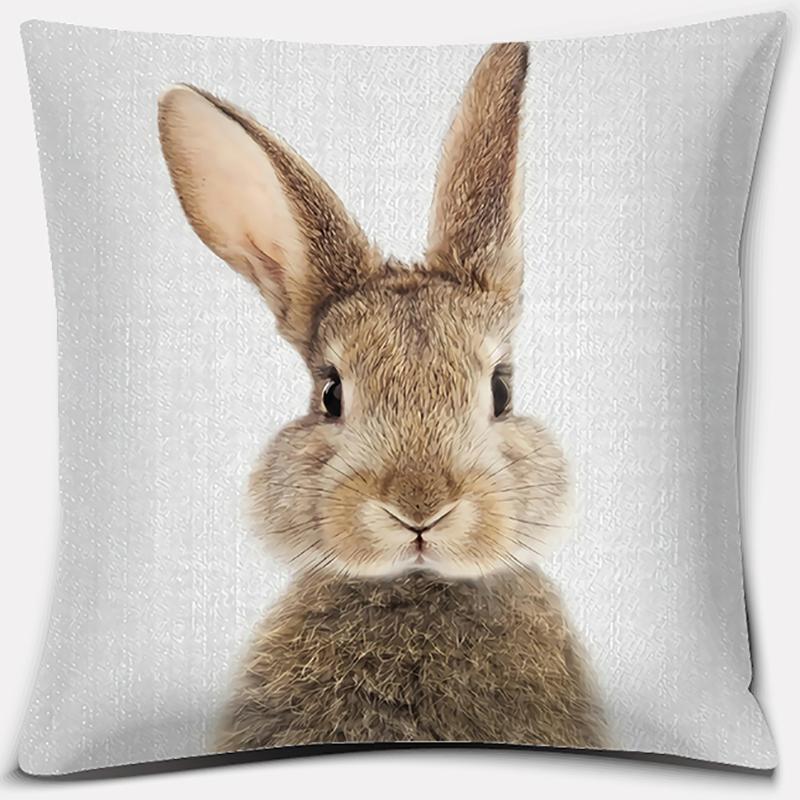Cute Rabbit Series Pattern Pillowcase Square Pillowcase Home Office Decoration Pillowcase Living Room Bedroom Home Decoration