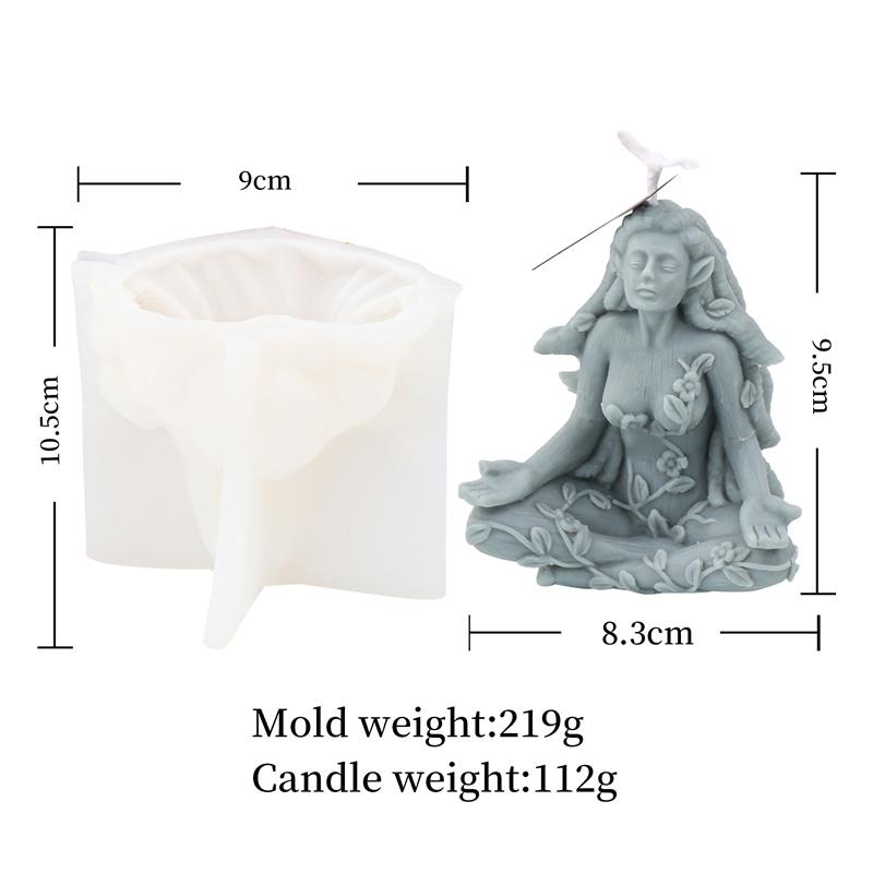 3D Mother Moon Silicone Mold Candle Meditation Yoga Resin Epoxy Soap Cement Mold DIY Greek Goddess of Life Gaia Spiritual Mould