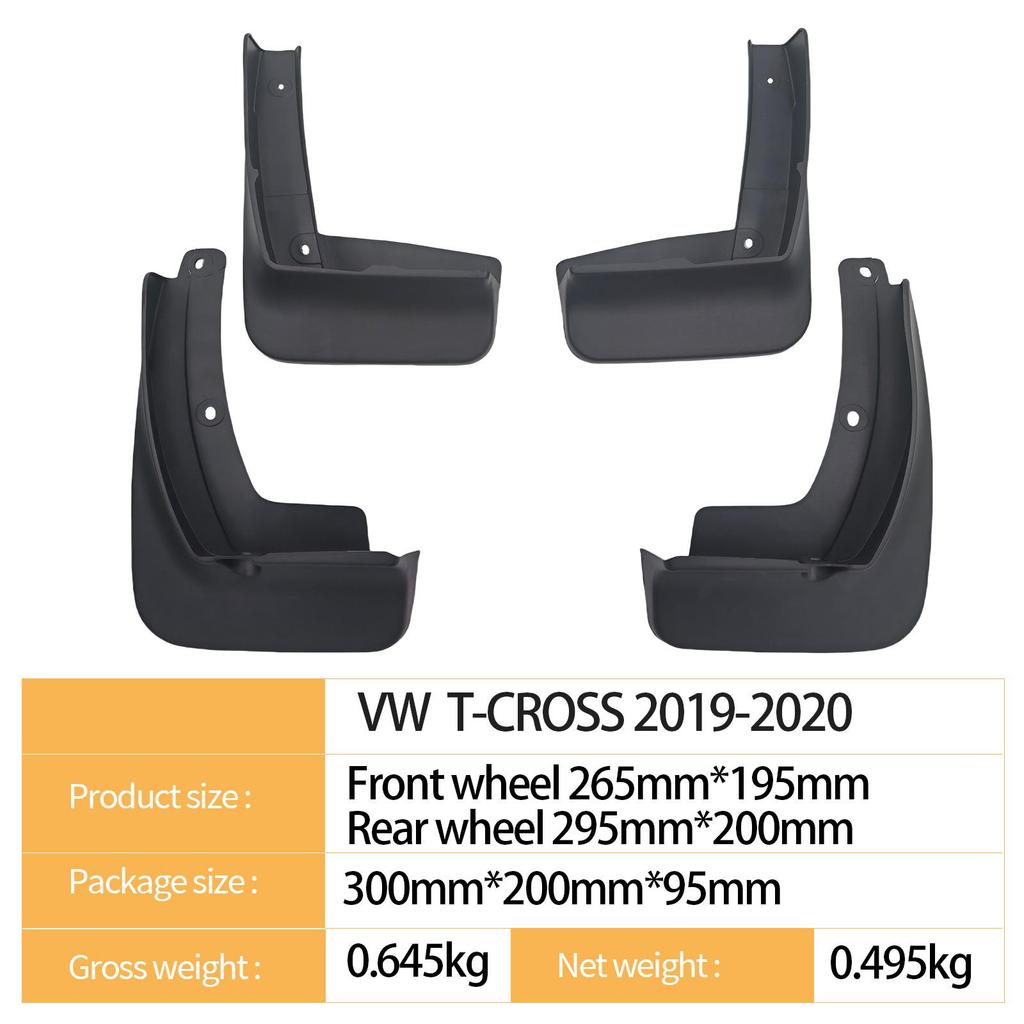 Volkswagen T-Cross Taigun 2019-2020 Schmutzfänger, Grenzüberschreitend Kompatibel.