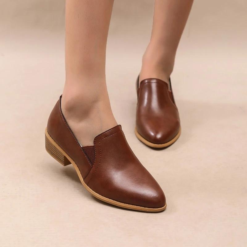 Pumps Women Autumn New Round Toe Pumps Loafers Single Shoes Zipper PU Leather Simple and Comfortable Women's Shoes