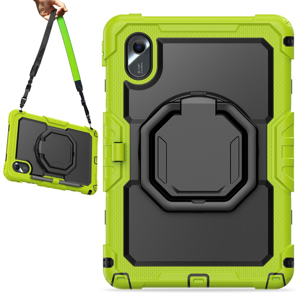 For Lenovo Tab M11/Xiaoxin Pad 11 2024 TB-330FU/TB-331FC Case Kickstand PC+Silicone Tablet Cover with Strap