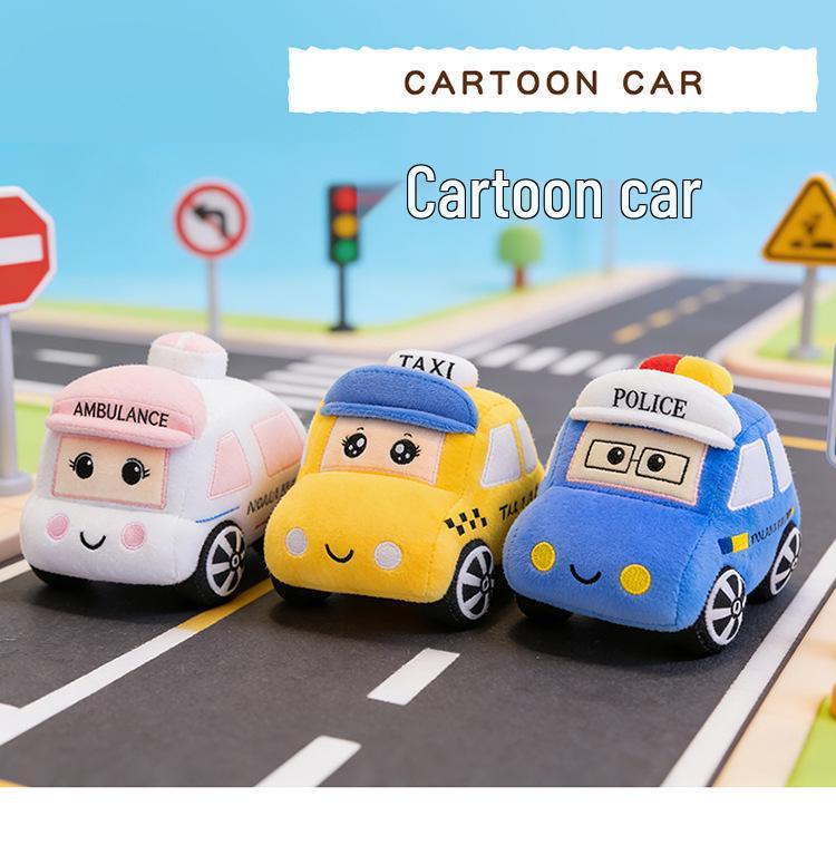 Cartoon Auto Kissen: Polizei, Krankenwagen, Taxi Plüschtiere - Foto Requisite & Kindergartendekoration Geschenk