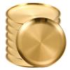 8Pcs Stainless Steels Round Golden Shallow Tray Plate Rust-Proof 14/17/20/23/26cm Camping Plate BBQ Picnic Dishes Cookware