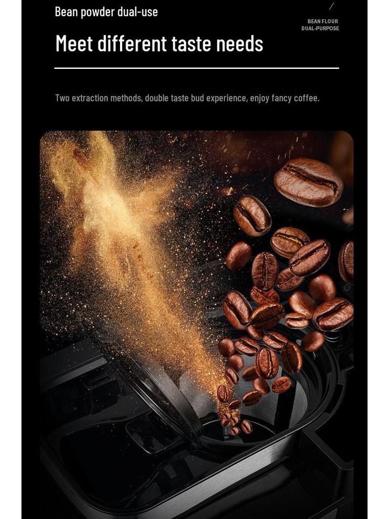 Automatic Cross-Border Coffee Maker: Fresh Ground, Compact, All-in-One Drip Coffee Pot for Home and Office