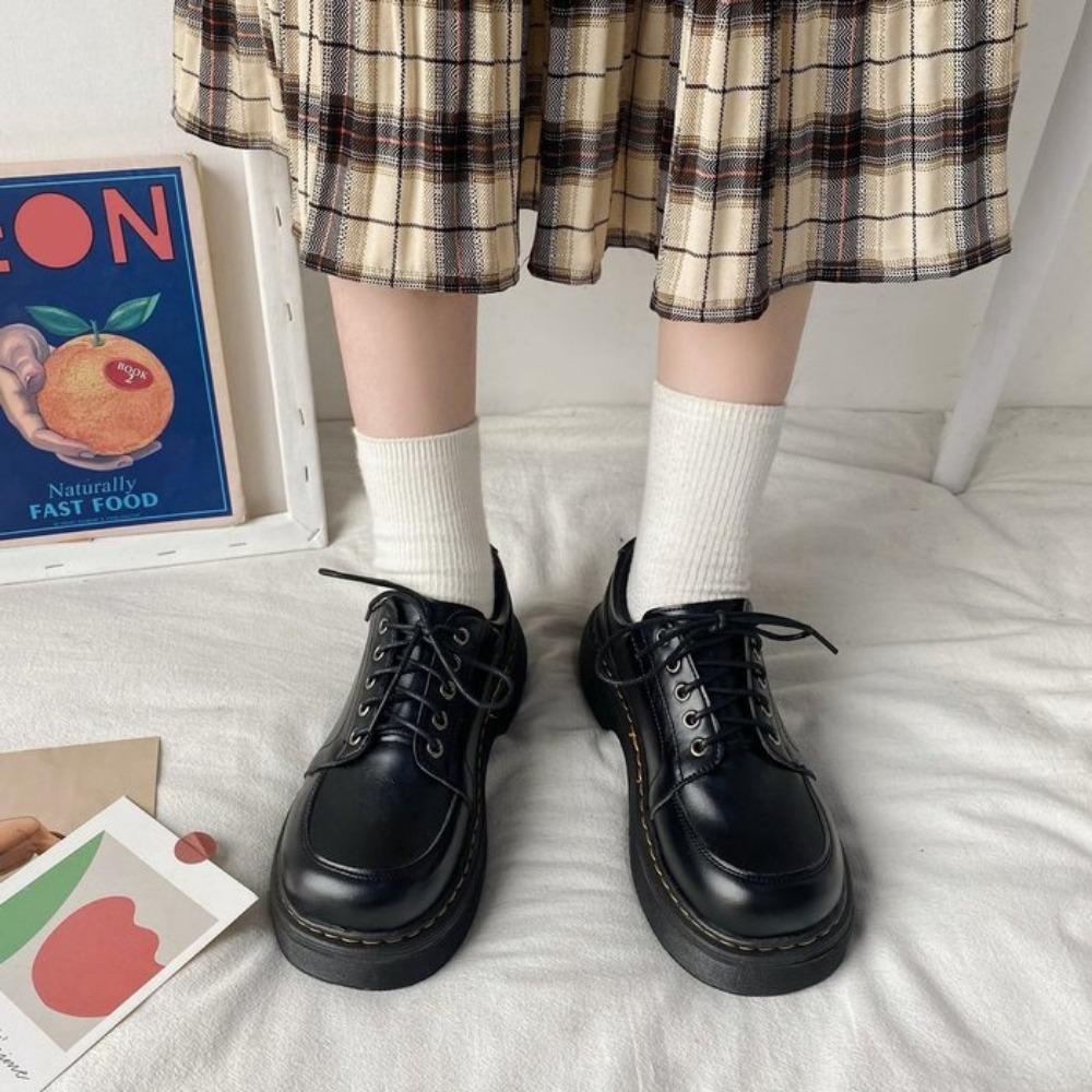 Japanese School Mary Jane Shoes Uniform Shoes Student Shoes Girls Women Kawaii Lolita Soft Girl Round Toe Lolita Platform