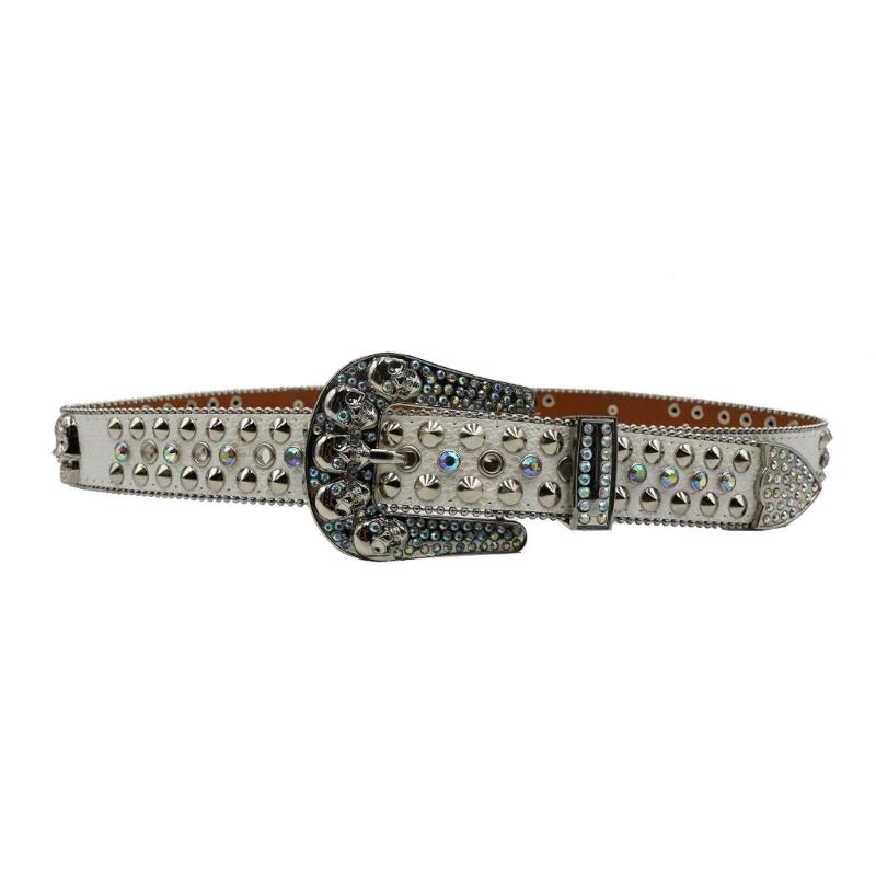 Blingbling Rhinestones Waist Belt Studded Grommet Buckle Rivets Costumes Rhinestones Heavy Duty for Jeans Pants