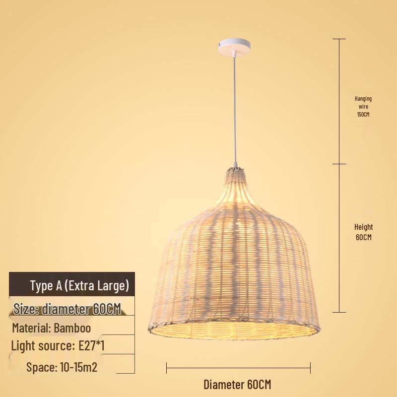 Creative Bamboo & Rattan Pendant Light for Bedroom, Japanese Restaurant, or Teahouse