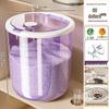Rotatable Household Rice and Grain Storage Box: Insect & Moisture-Proof, Sealed, Compartmented Bucket