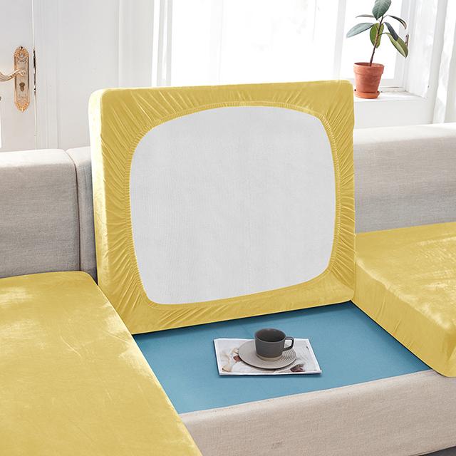 

Супермягкий бархатный чехол на подушку сиденья дивана для гостиной, эластичный протектор, L-образный угловой чехол для дивана-кресла с подлокотниками Back Cushion Cover жёлтый