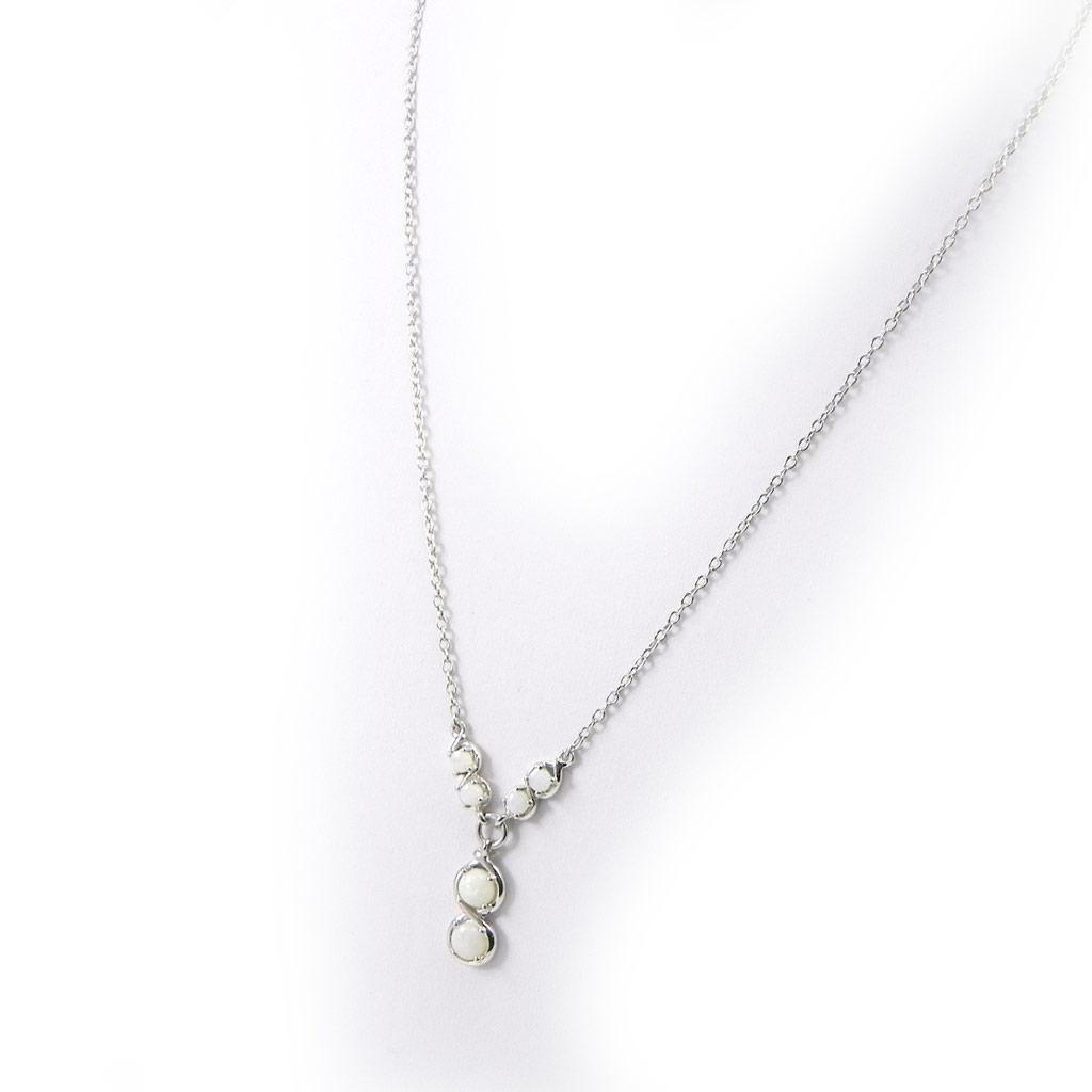 Les Trésors De Lily [G9294] - Silver Necklace 'Goddess Opal' Silver White (rhodium-plated) - 15x7 Mm