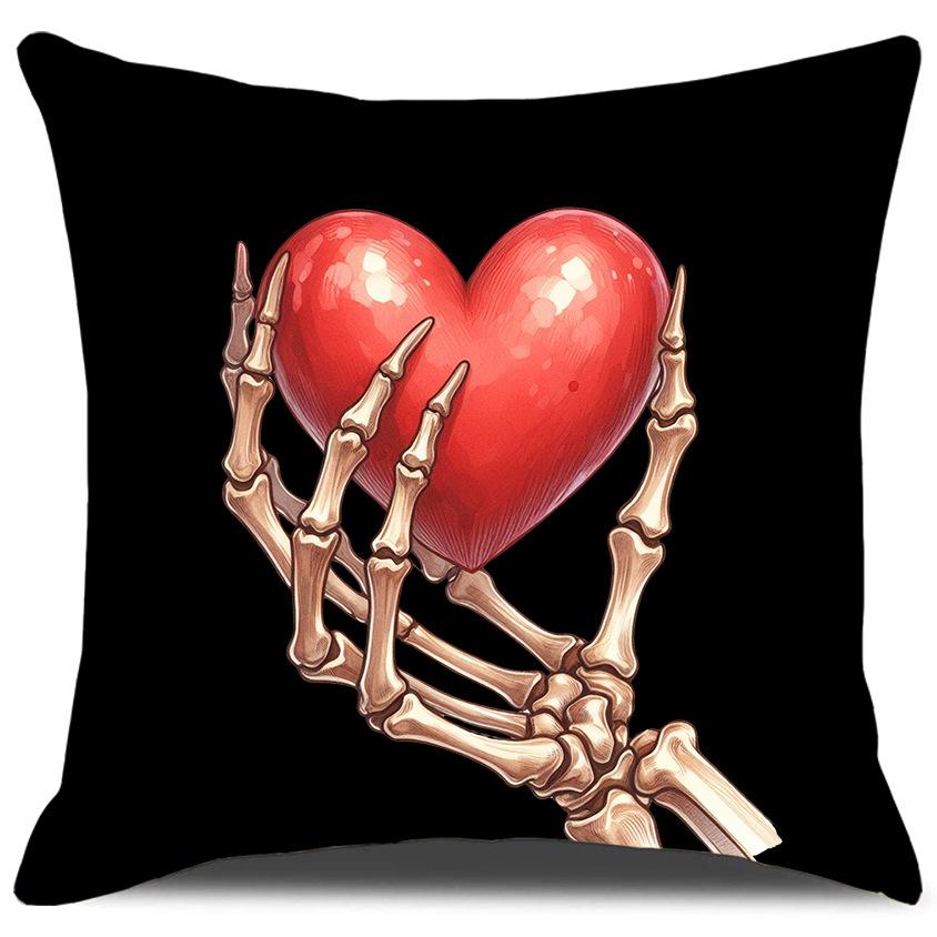 

Niche Valentine s Day Skeleton Hand Love Pillow Case Line Cushion Pillow Household Sofa Pillow Case 45 * 45Cm (excluding pillow core)