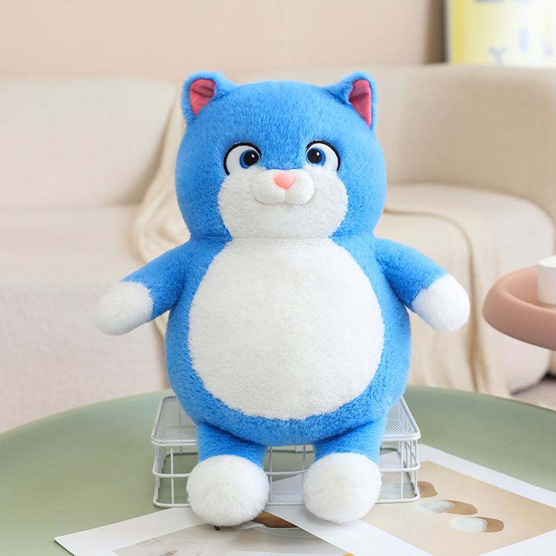 

30-50CM Kawaii Cartoon Simulation Anime Fat Cat Stuffed Animal Plush Toy Pillow Children s Cat Handmade Doll Festival Gift 30cm синій