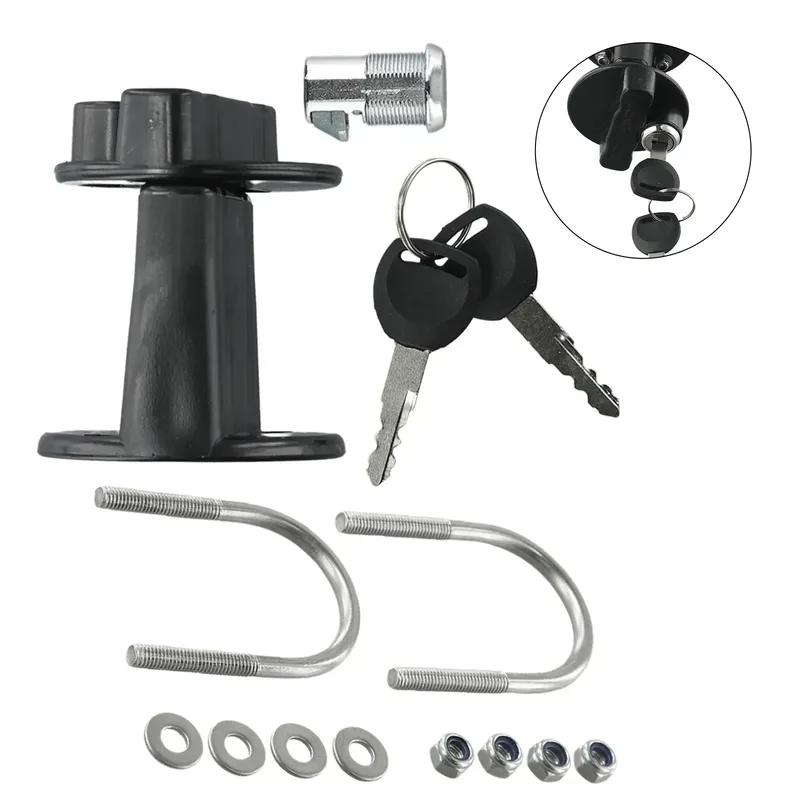 1 Pc Car Motorcycle Black Lock With Key Fits For 3L 5L Fuel Tank Mount Petrol Can Jerry Cans Key Bracket Holder Lock Fastener