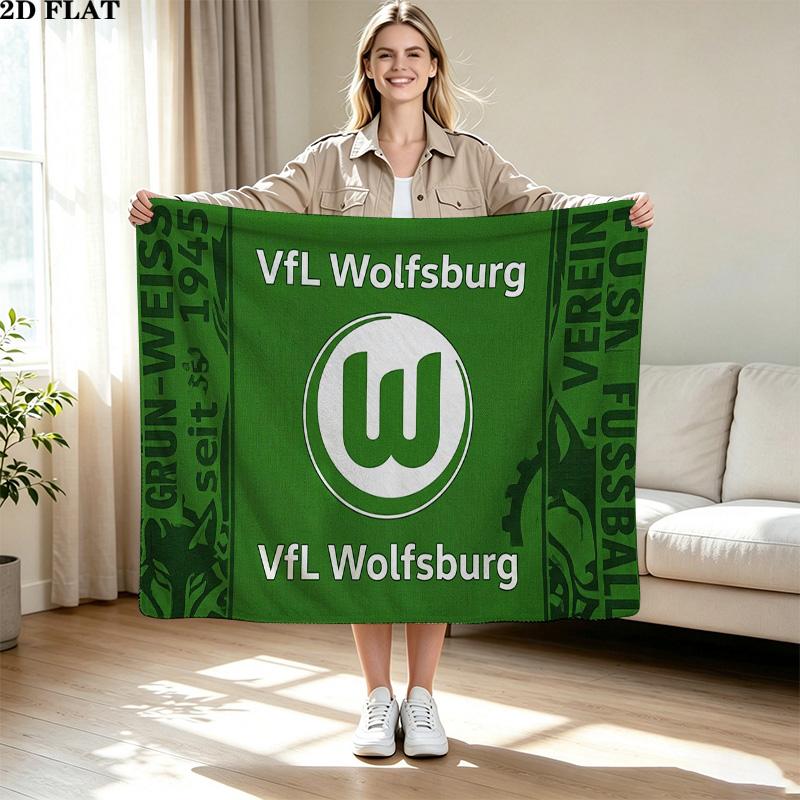 VfL Wolfsburg Print Flannel Blanket High Quality Warm Comfortable Cover for All Seasons Perfect for Gifts Home Decor