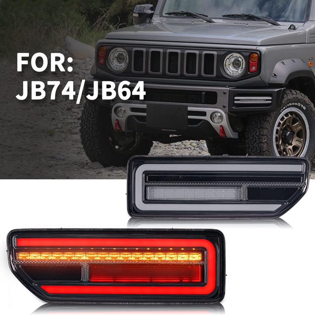Niceffort LED Tail Lights for the New Suzuki Jimny Sierra and with Flowing Turn Exterior Set of 2 and Jimny, JB64, JB74, JC74, Signals, Lamps, (Left
