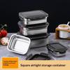 Fresh Keeping Stainless Steel Food Box Reusable Lunch Container with Leakproof Lid for Outdoor Travel Camping