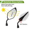 HOPESPANNER Universal Motorcycle Rearview Adjustable Bar End Side Mirror Iron 1 M10 Leaf Shape Mirrors, Mounts, Plastic, Set, White,