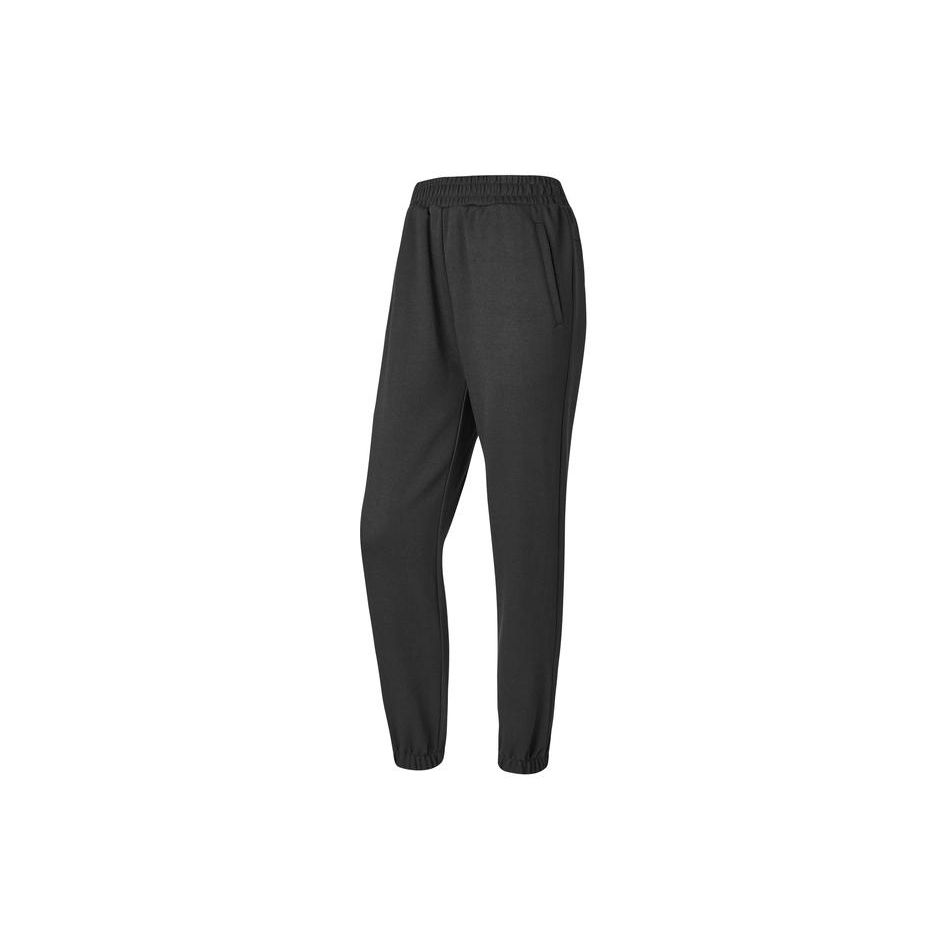 Skechers Solid Color Casual Versatile Mid-Rise Knitted Sports Pants Women bottoms Carbon-Black P423W053-0018