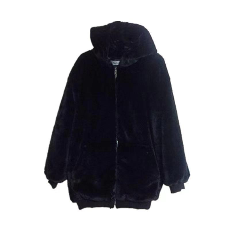 

Новое пальто из искусственного меха ягненка, длинное, утолщенное, из искусственного меха норки, с капюшоном, женское, зимнее XXL