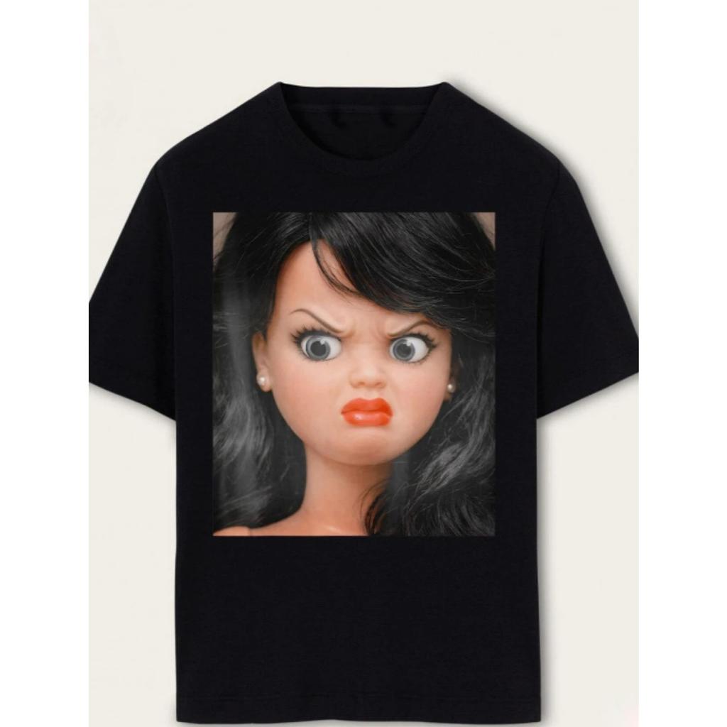 Disgusting Baby Face Emojis Baby X Funny Disgusting Emojis Spring_Summer Casual T-shirt Printed Pattern Top Street Fashion Style