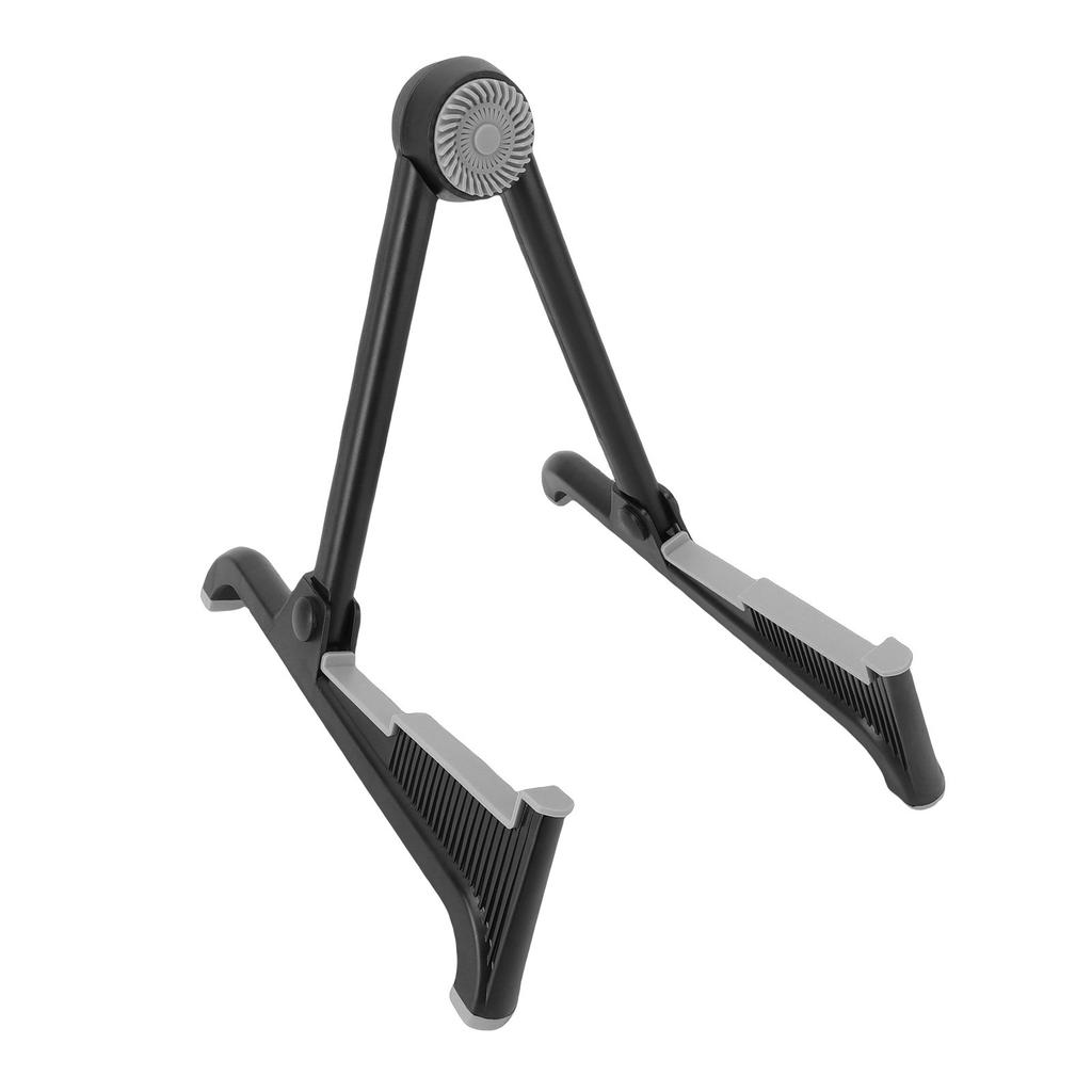 Guitar Folding Floor Stand Soft Silicone Pad Non Slip Portable A Shape Acoustic Guitar Stand for Home Black and Gray
