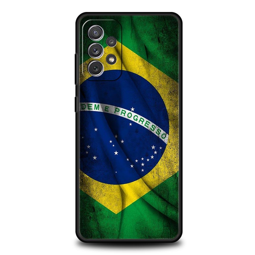 Large Brazil Flag Phone Case for Samsung Galaxy A17 A13 A15 A25 A35 A51 A55 A71 A21S A11 A31 A41 A23 A53 A73 5G A03S A05s Cover