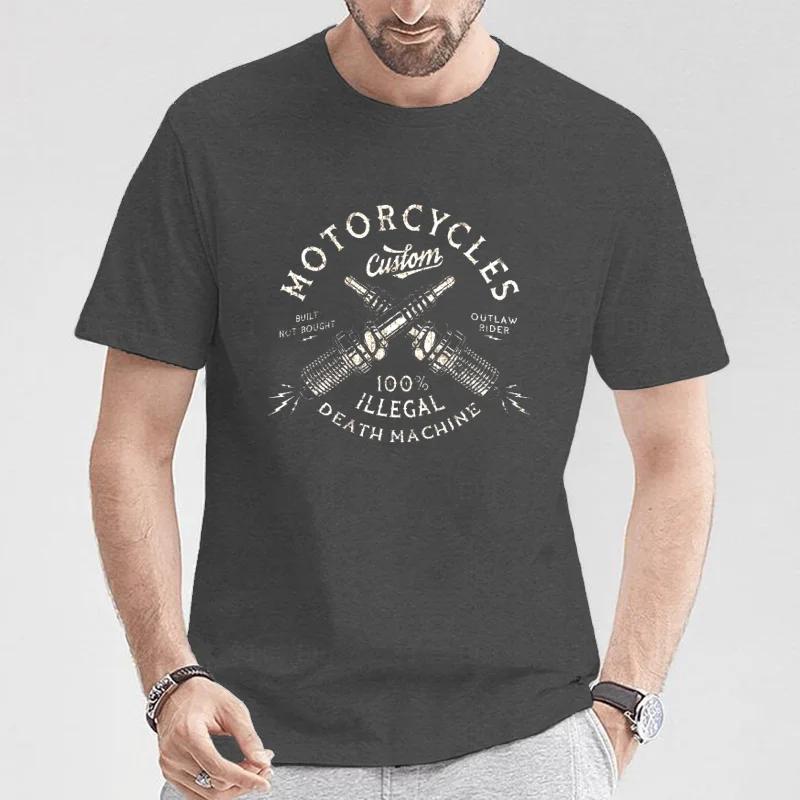 Vintage Custom Motorcycles Chopper Bobber Motorcyclist T-Shirt  O-Neck Short Sleeve Casual Mens T-shirt Size S-5XL