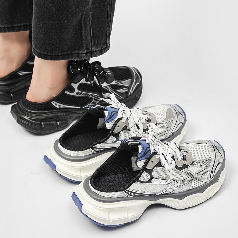 Wygodne Męskie i Damskie Modne Buty Męskie Outdoor na Grubej Podeszwie Buty Siatkowe Sportowe Casualowe Buty Boardowe Paryż Para Pół-Klapki