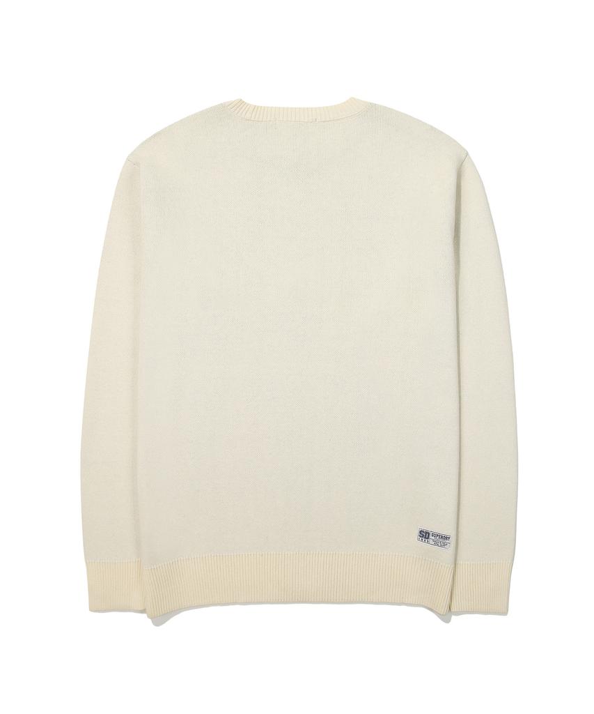 Syupeodeulai Core Logo Round Knit Ivory