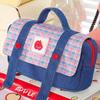 Plaid and Dots Fruit Cowboy Pencil Case Denim Dopamine Pencil Pouch Grid Stationery Bag  Girls
