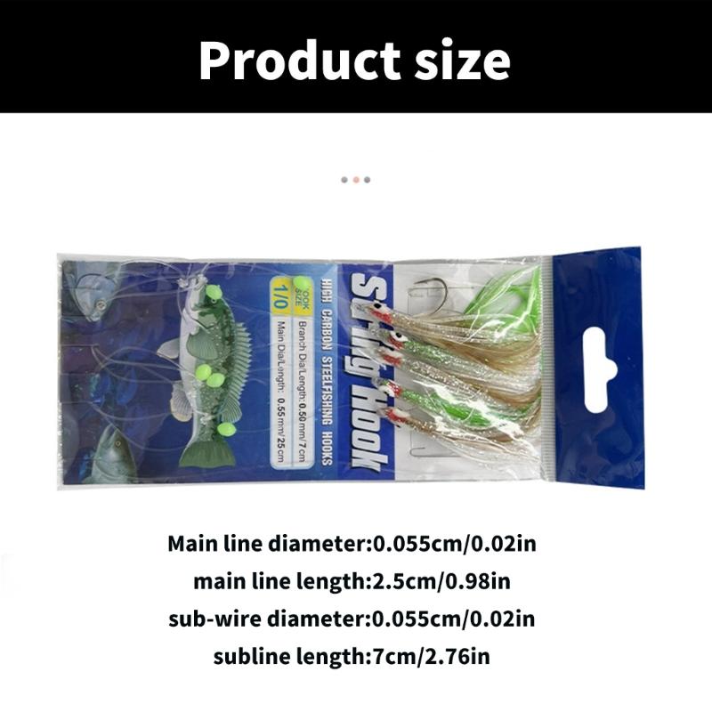 Fishing Feather Baits Rigs Fishing Lures Saltwater Freshwater Fishing Baits Rigs with String Hook Lures Tackle Jigs
