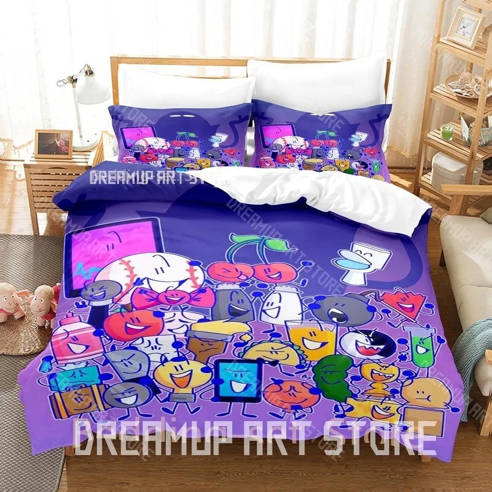 3D tisk BFDI Inanimate Insanity Povlečení Jednolůžko Twin Plné Queen King Velikost Postelový Set Ložnice pro Dospělé Povlaky na Peřinu Anime Postel