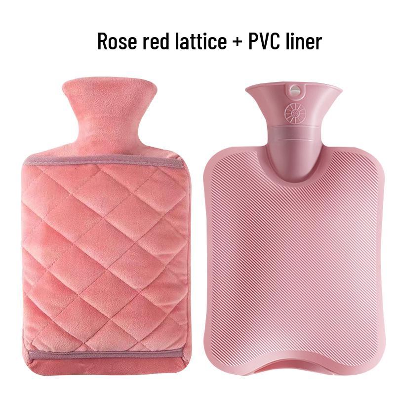Thickened Velvet Hot Water Bottle with Hand Inserts for Warmth and Anti-Scald Heat Therapy.