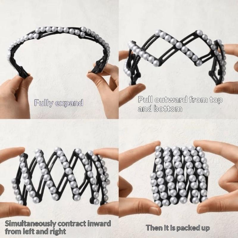 Convenient Foldable Solid Plastic Hairband For Women Girls Travel Stretchable Headband Hair Head Band Novelty Hair Accessories