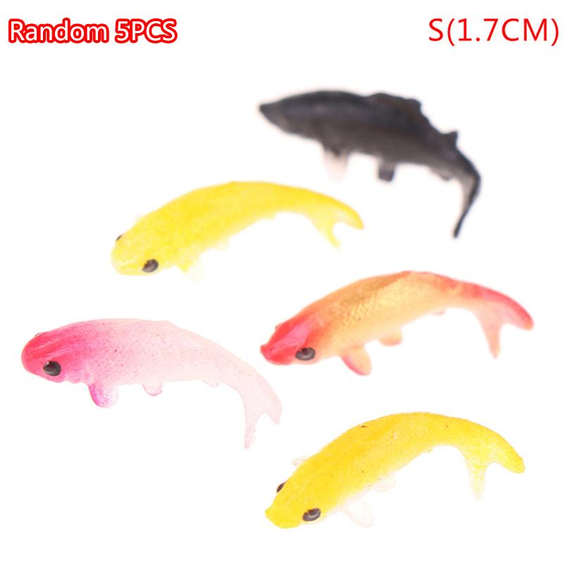 5Pcs Dollhouse Miniature Model Fish Carp Simulation Animals Kids Toys Figurines