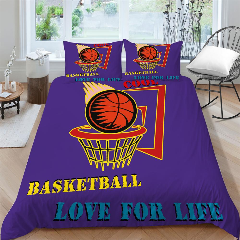 

Комплект пододеяльников с баскетбольным принтом, дизайнерский чехол для постельного белья, костюм для мальчиков и мужчин, пододеяльник, королевский размер, наволочка из микрофибры UK Single 135x200cm