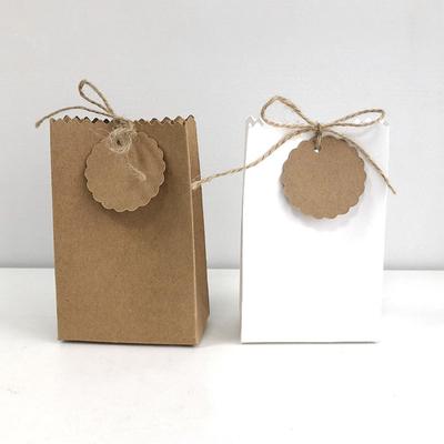 25/50 Stücke Retro Kraftpapier DIY Geschenktüte Schmuck Keks Hochzeitsbevorzugung Pralinenschachtel Lebensmittelverpackungsbeutel Mit Seil Geburtstagsparty Dekor