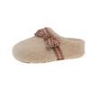 Schleife Lammwollpantoffeln Damen tragen Herbst und Winter Mode ein Pedal Samt warm Taschenkopf halbschlepp flacher Boden