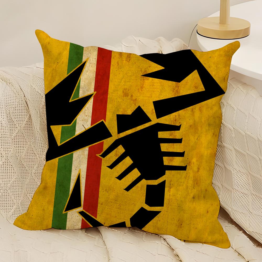 Coole Cartoon-Skorpion A-Abarth Kissenbezug Natürlicher Leinen Doppelseitiger Druck Sofa Heimdekoration Kissenhülle