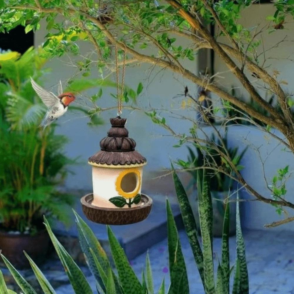 Weatherproof Wild Bird Nesting Box Ventilation Holes Feeder Hut Outdoor Bird House  Yard