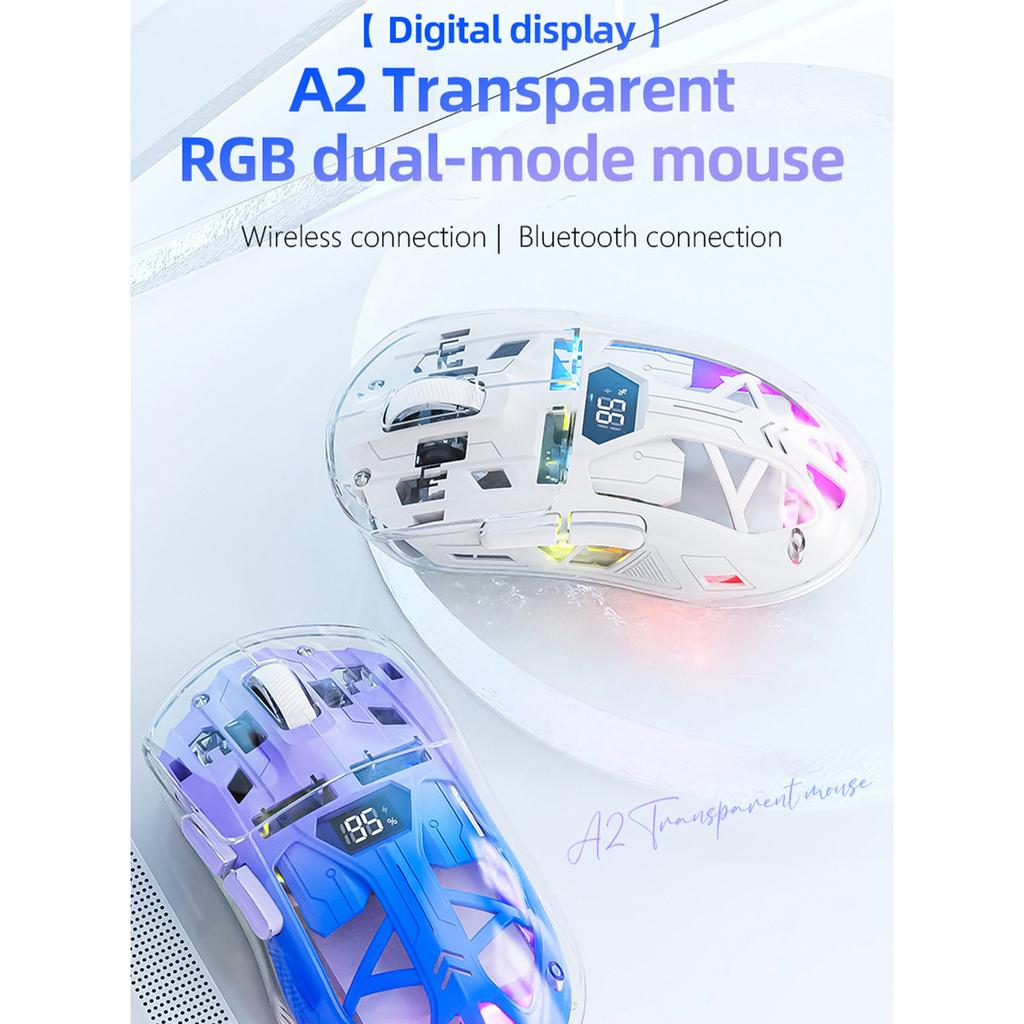 Dual-mode Mouse RGB Luminous 2.4G Wireless Bluetooth Transparent Game Gaming Computer Office Mouse