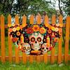 Colorful Cemetery Memorial Flag Day of The Dead Skull Bunting Banner, Marigold Print Fiesta Yard Sign Hanging Flag, Sugar Outdoor Party Decor