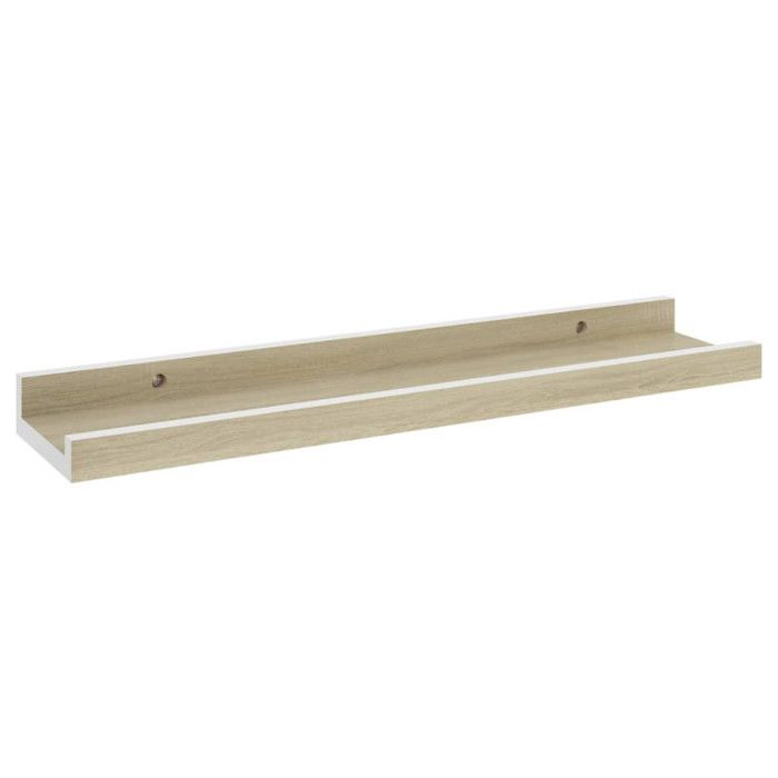 VidaXL Étagères murales 2 pcs Blanc et chêne Sonoma 40x9x3 cm