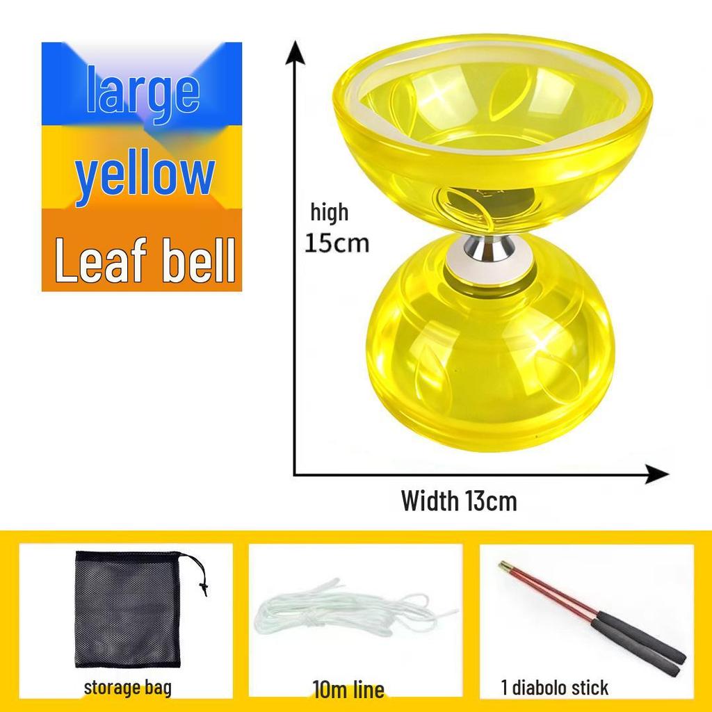 Beginner Student Diabolo Set with Three/Five-Bearing, Bell & Luminous Double-Head