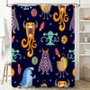 Multicolored Cartoon Monsters Shower Curtain Waterproof Fabric for Bathroom Decor Space Theme Print Kids Love Size72x84 inches