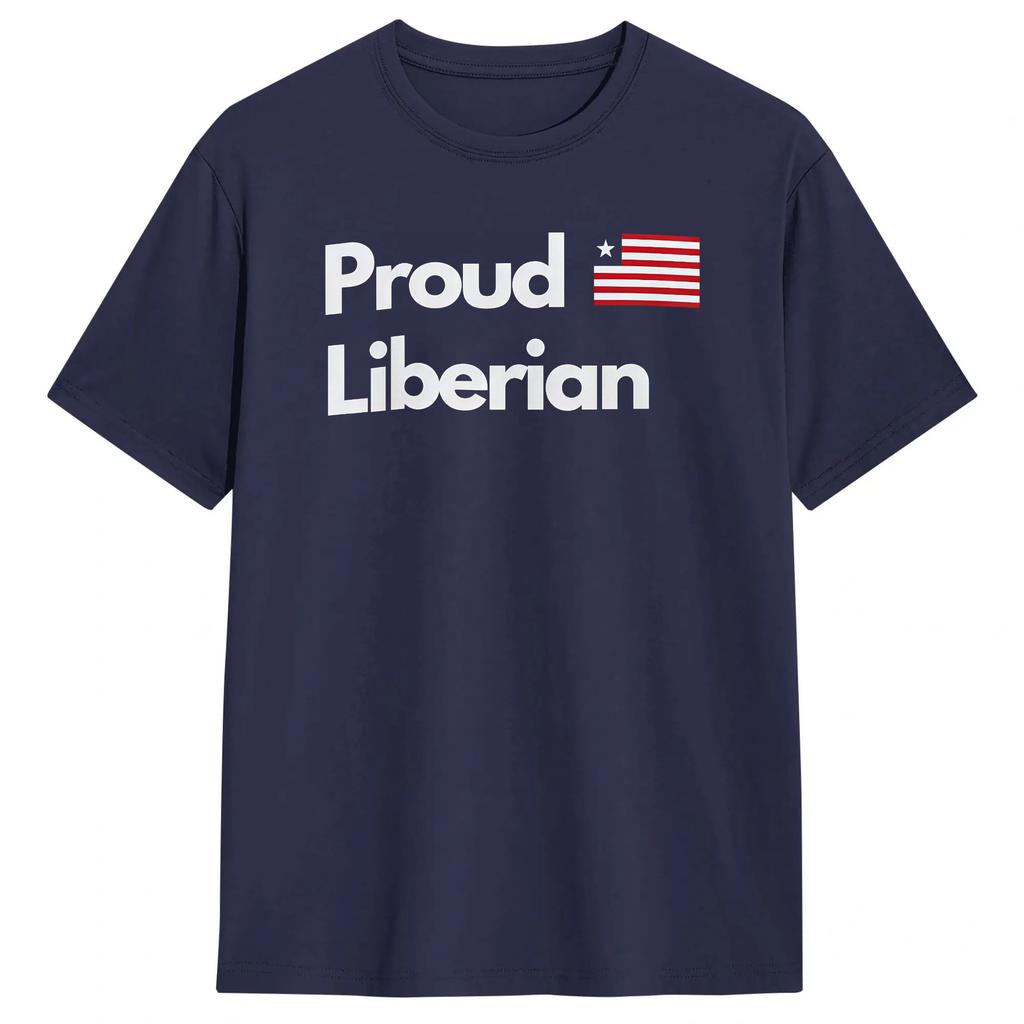 Liberia Independence Day Mens T Shirts Proud Liberian Novelty Tees Short Sleeve Crewneck Tshirt Cotton Gift Idea Clothes