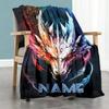 Fierce Dragon Customize Your Name Blanket Lightweight Personalized Blanket Soft & Cozy Throw For Office Office Chair Livingroom Sofa