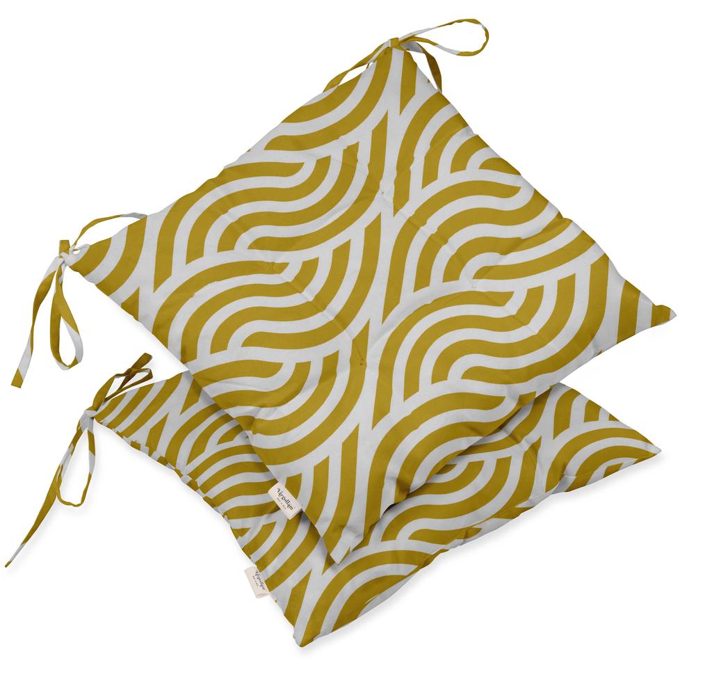 Vargottam Indoor Outdoor Tufted Printed Square Seat Patio Cushion Set Of 2 Water Resistant Patio Furniture Seat Cushion 19-inches, Brown |